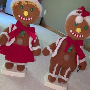 Festive Gingerbread Animated Vintage  Decor Set -